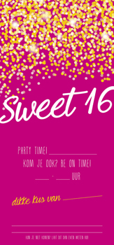 Uitnodiging sweet 16 sparkles